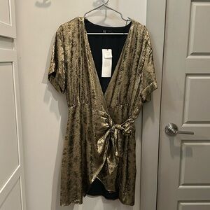 Gold Zara Wrap Dress